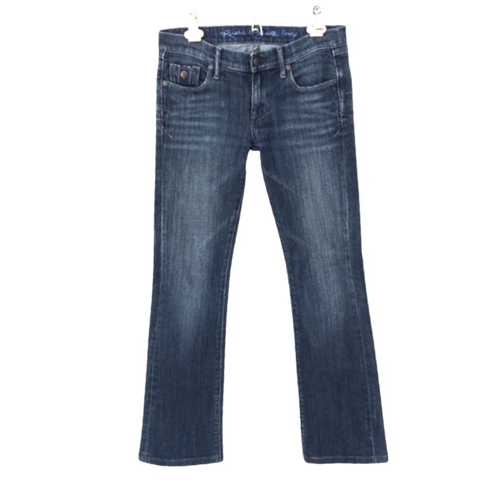 VTG Y2K Ruehl No 925 Bootcut Jeans FLAP BACK POCKETS Streaked/Faded Stretch 29